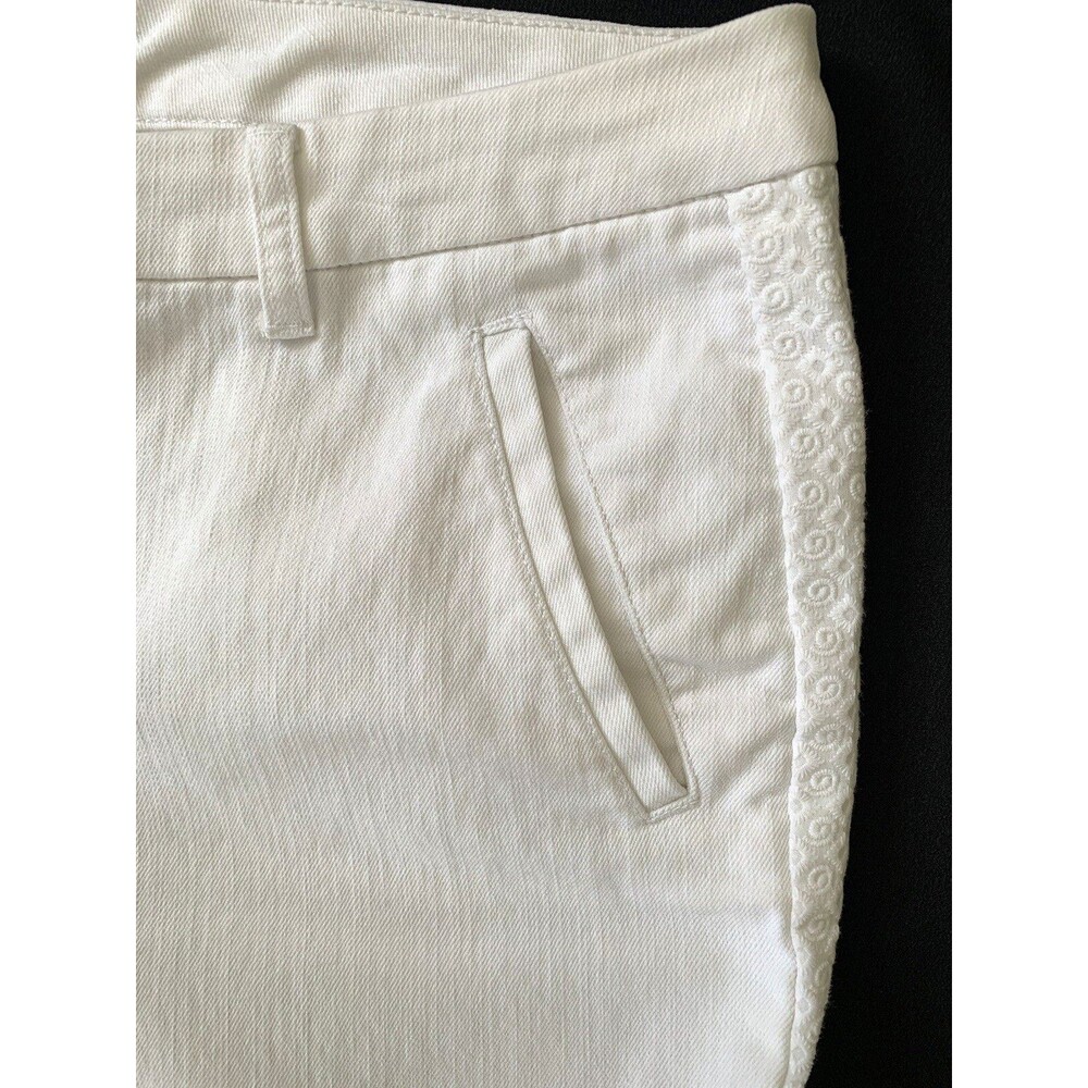 Coldwater Creek Embroidered Denim Jorts Jean Shorts 16 White Bermuda Vintage Y2K